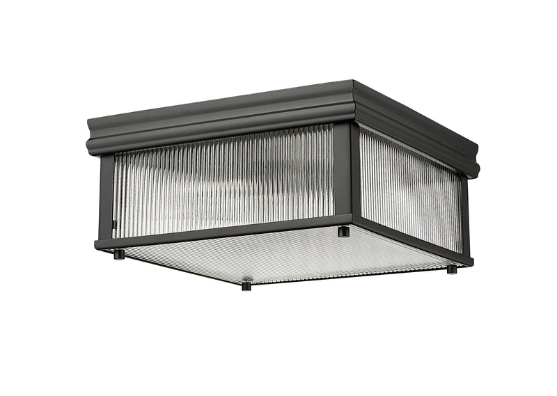 Carnaby 2 Light 13" Flush Mount, 6.25" Tall in Matte Black