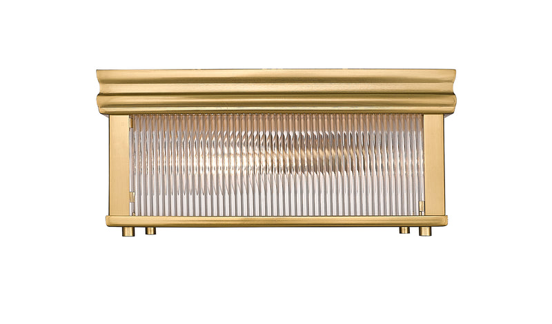 Carnaby 2 Light 13" Flush Mount, 6.25" Tall in Modern Gold