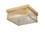 Carnaby 2 Light 13" Flush Mount, 6.25" Tall in Modern Gold
