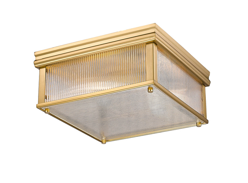 Carnaby 2 Light 13" Flush Mount, 6.25" Tall in Modern Gold