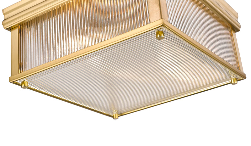 Carnaby 2 Light 13" Flush Mount, 6.25" Tall in Modern Gold