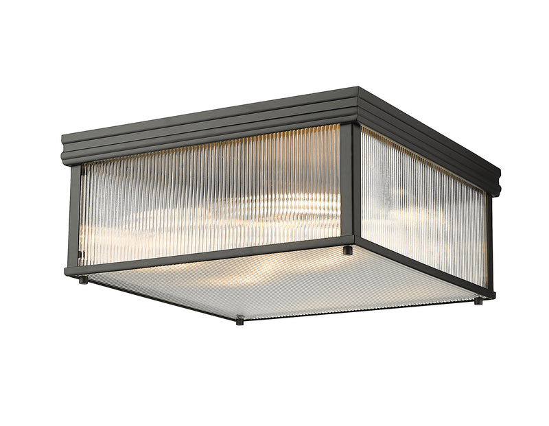 Carnaby 4 Light 18" Flush Mount, 8" Tall in Matte Black