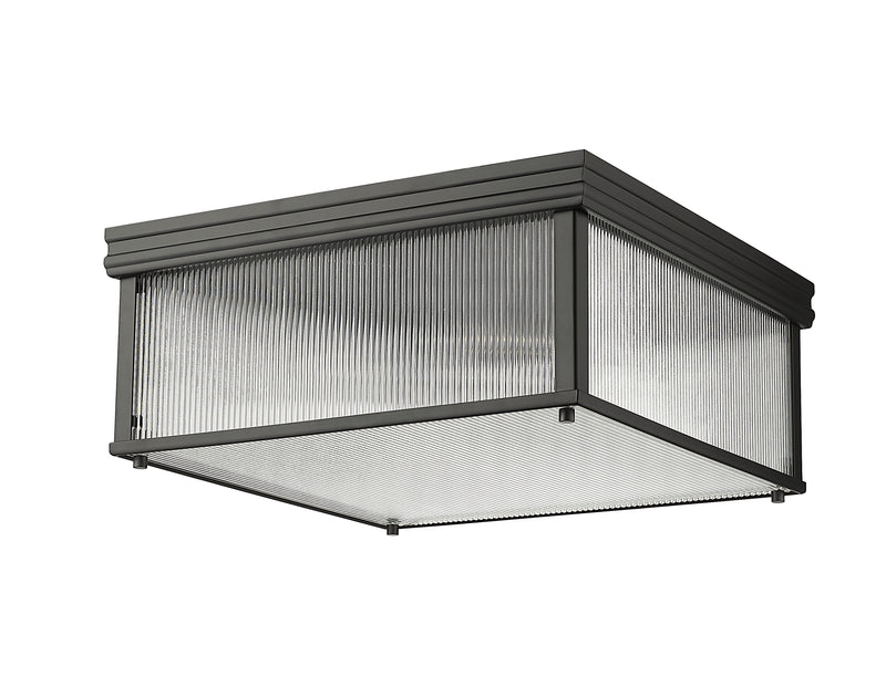 Carnaby 4 Light 18" Flush Mount, 8" Tall in Matte Black