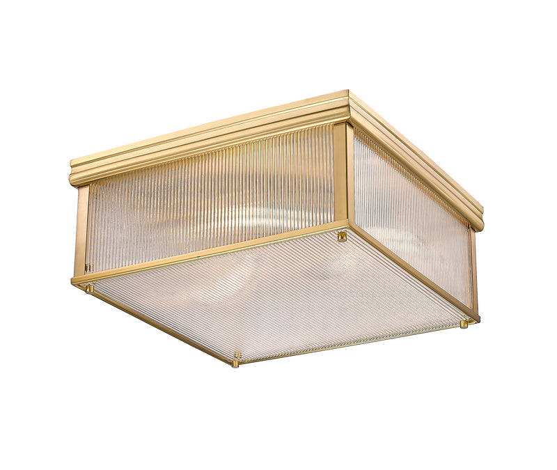 Carnaby 4 Light 18" Flush Mount, 8" Tall in Modern Gold