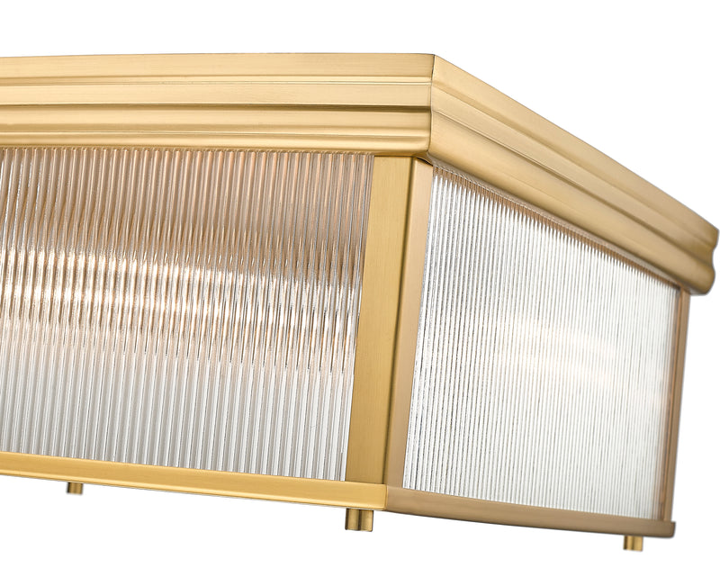 Carnaby 4 Light 18" Flush Mount, 8" Tall in Modern Gold
