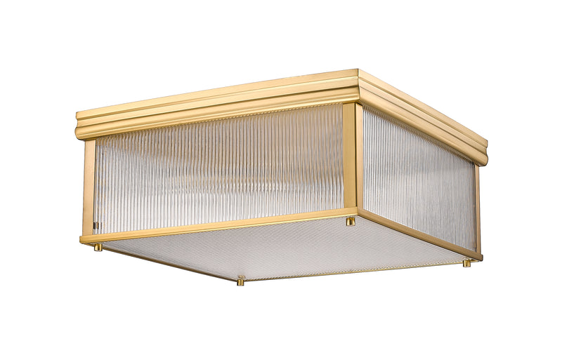 Carnaby 4 Light 18" Flush Mount, 8" Tall in Modern Gold