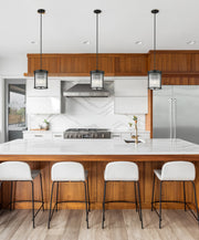 Carnaby 3 Light 10" Pendant in Matte Black in a room setting