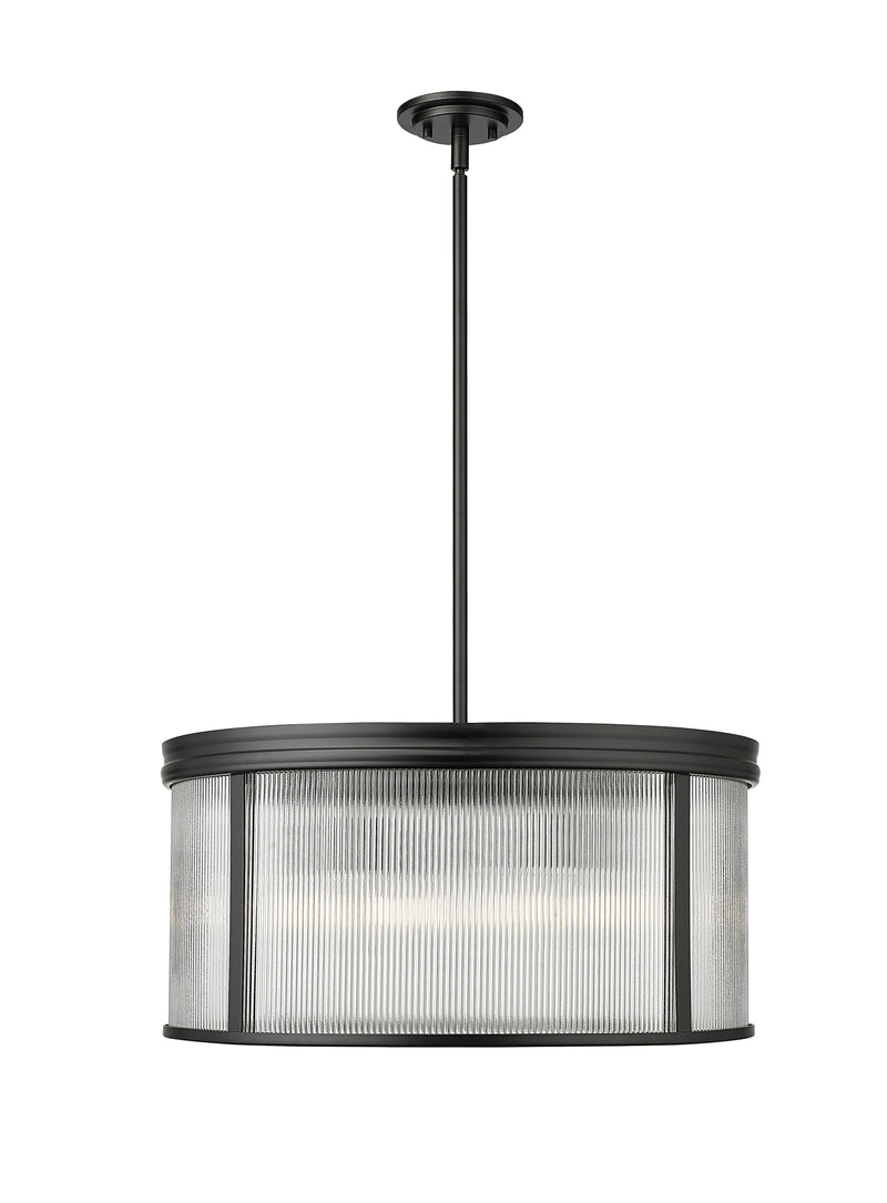 Carnaby 6 Light 24.25" Pendant in Matte Black