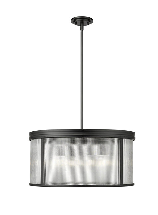 Carnaby 6 Light 24.25" Pendant in Matte Black
