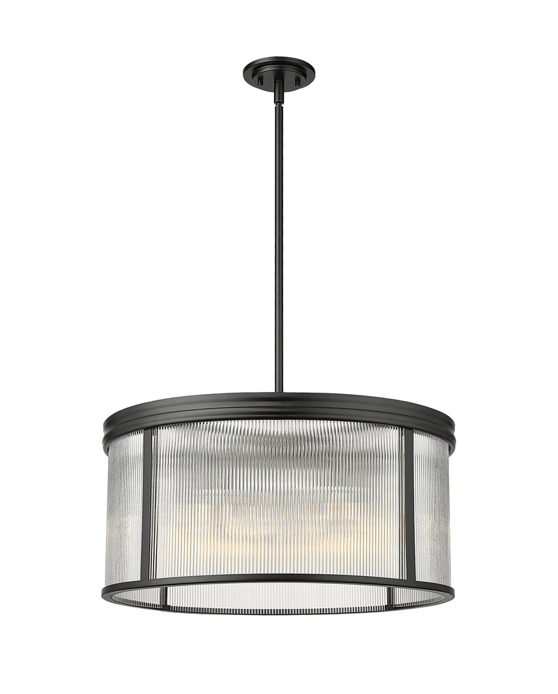 Carnaby 6 Light 24.25" Pendant in Matte Black