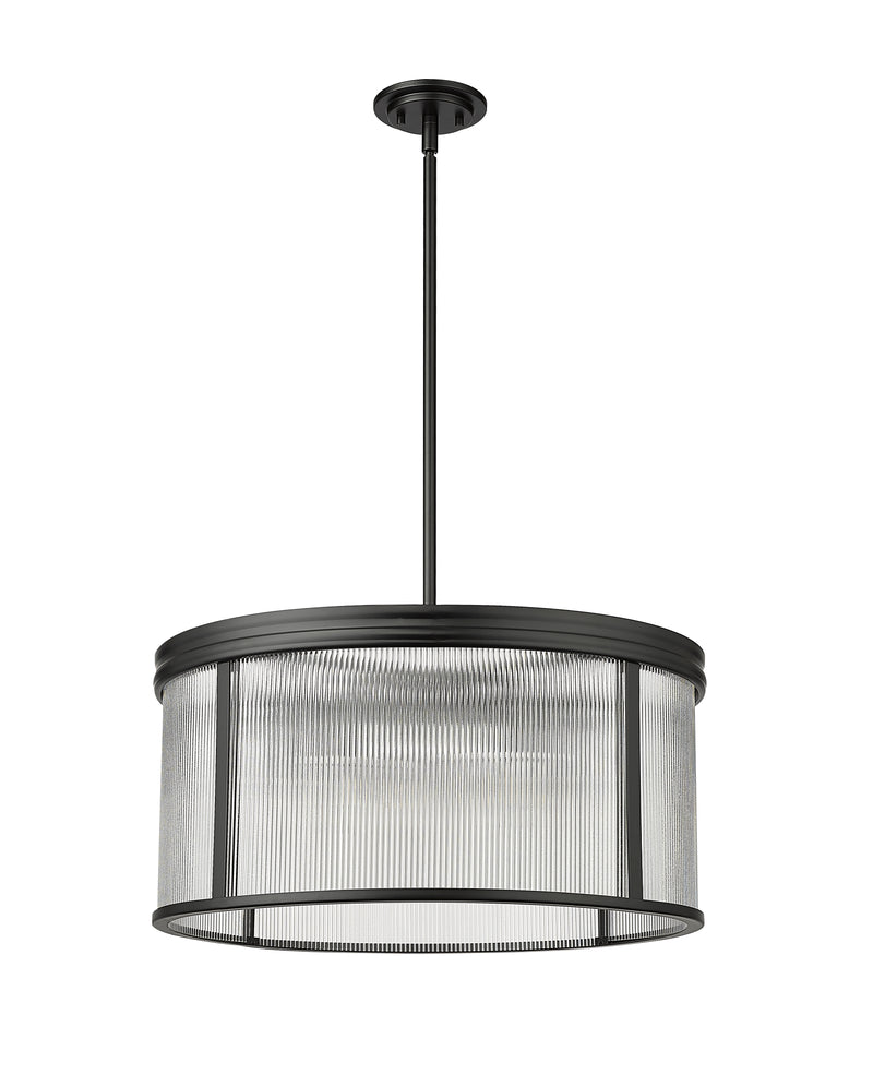 Carnaby 6 Light 24.25" Pendant in Matte Black