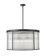 Carnaby 9 Light 32.25" Pendant in Matte Black