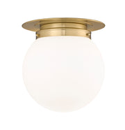 Calhoun 1 Light 13" Flush Mount in Heritage Brass