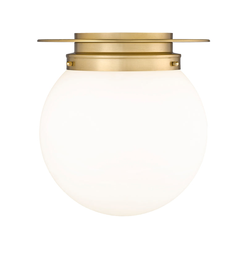 Calhoun 1 Light 13" Flush Mount in Heritage Brass