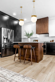 Calhoun 1 Light 13" Pendant in Heritage Brass in a room setting