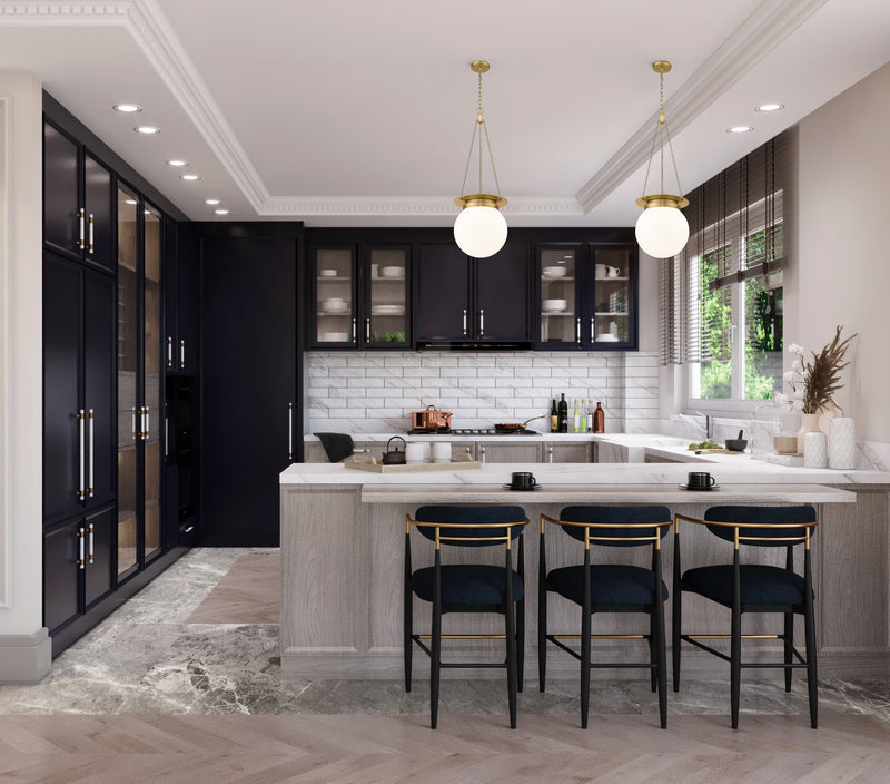 Calhoun 1 Light 13" Pendant in Heritage Brass in a room setting