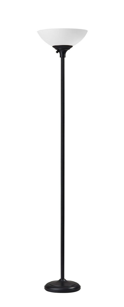 Glenn 2-Light Torchiere Floor Lamp in Black