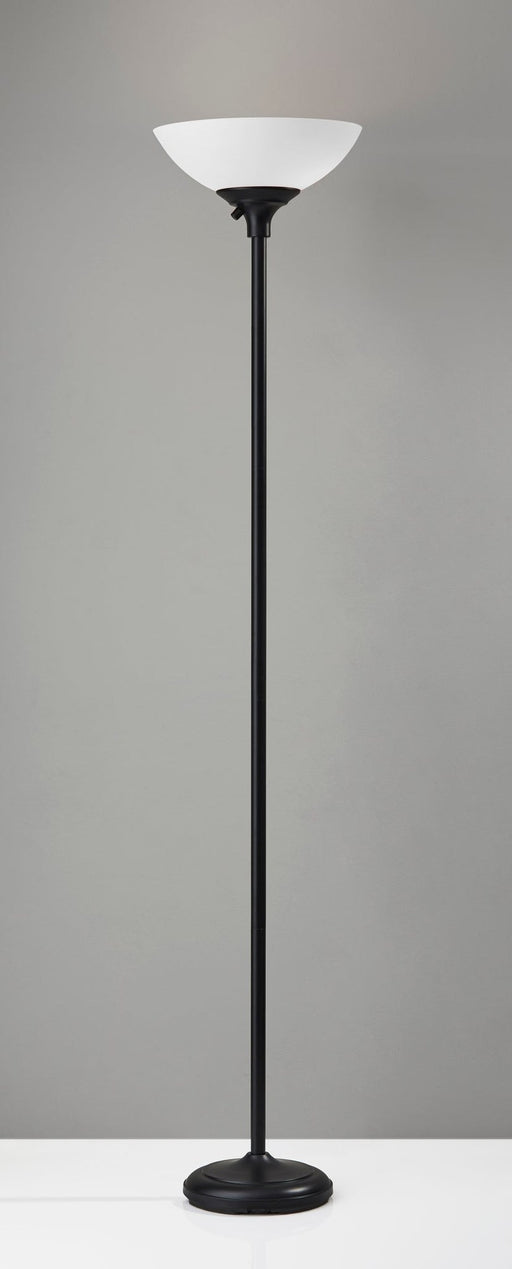 Glenn 2-Light Torchiere Floor Lamp in Black