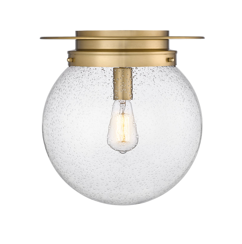 Calhoun 1 Light 13" Flush Mount in Heritage Brass