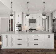 Calhoun 1 Light 13" Pendant in Matte black in a room setting