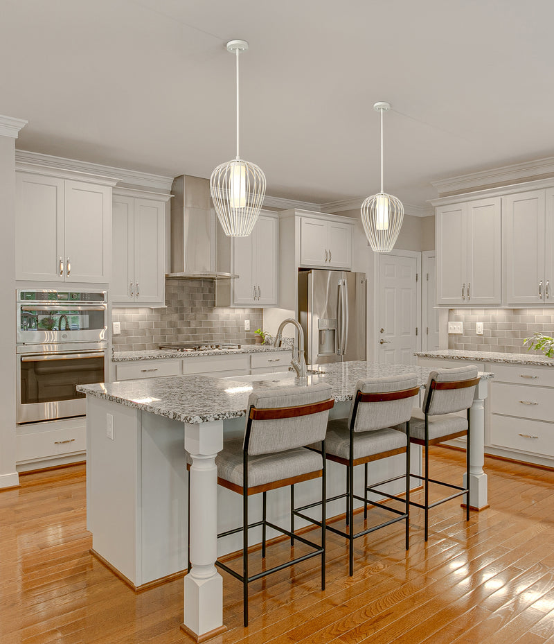 Savanti 1 Light 12" Pendant in Tundra White in a room setting