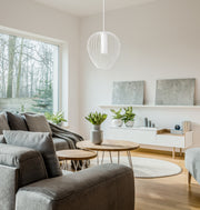 Savanti 1 Light 22" Pendant in Tundra White in a room setting