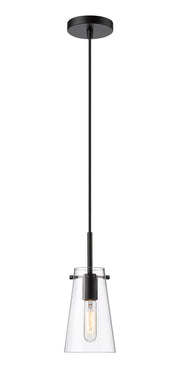 Kira 1 Light 5" Pendant, Cord Mount in Matte Black