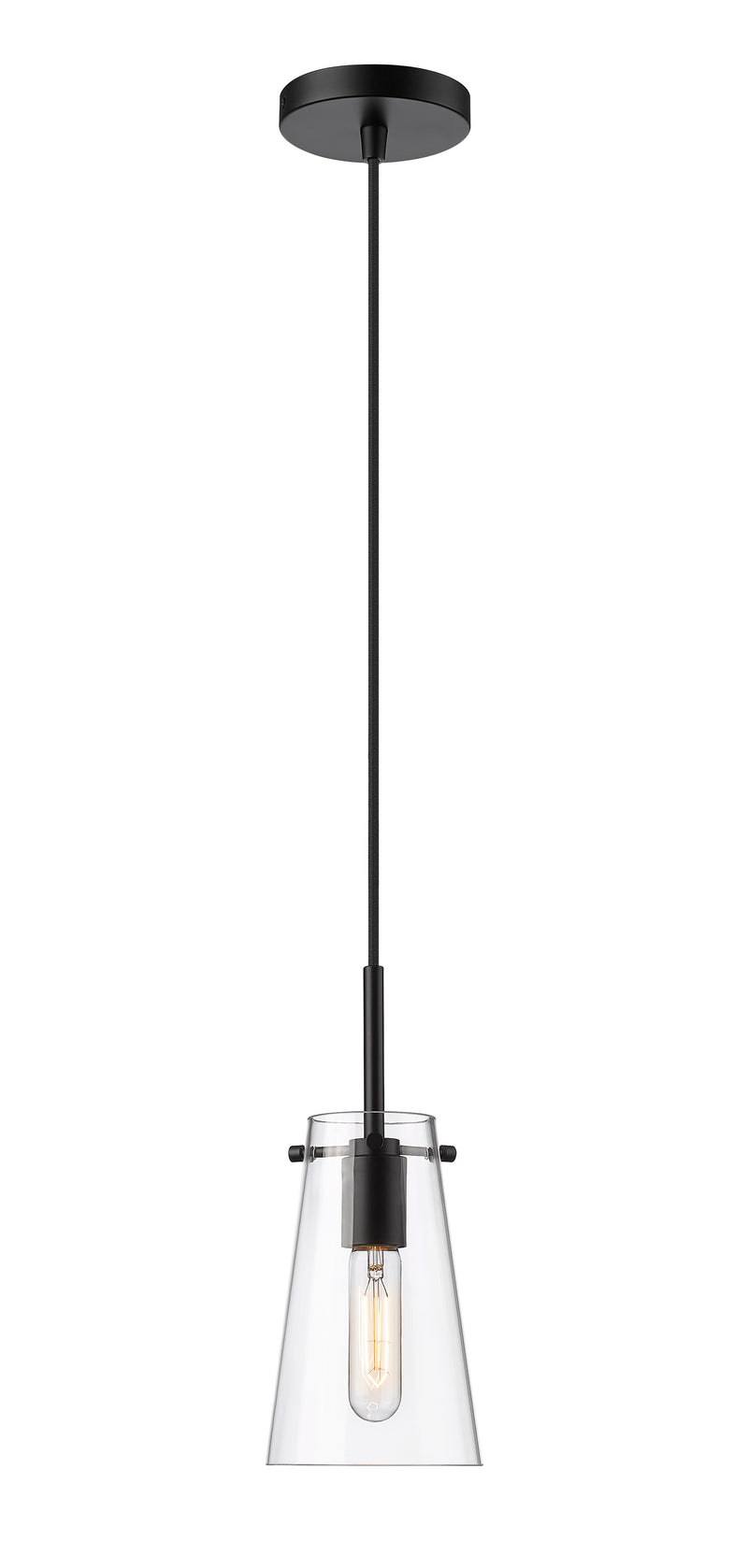 Kira 1 Light 5" Pendant, Cord Mount in Matte Black