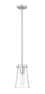 Kira 1 Light 5" Pendant, Rod Mount in Brushed Nickel