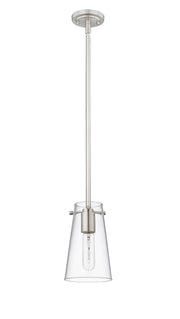 Kira 1 Light 5" Pendant, Rod Mount in Brushed Nickel