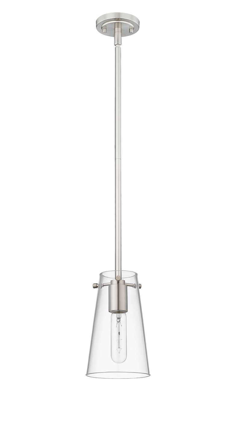 Kira 1 Light 5" Pendant, Rod Mount in Brushed Nickel