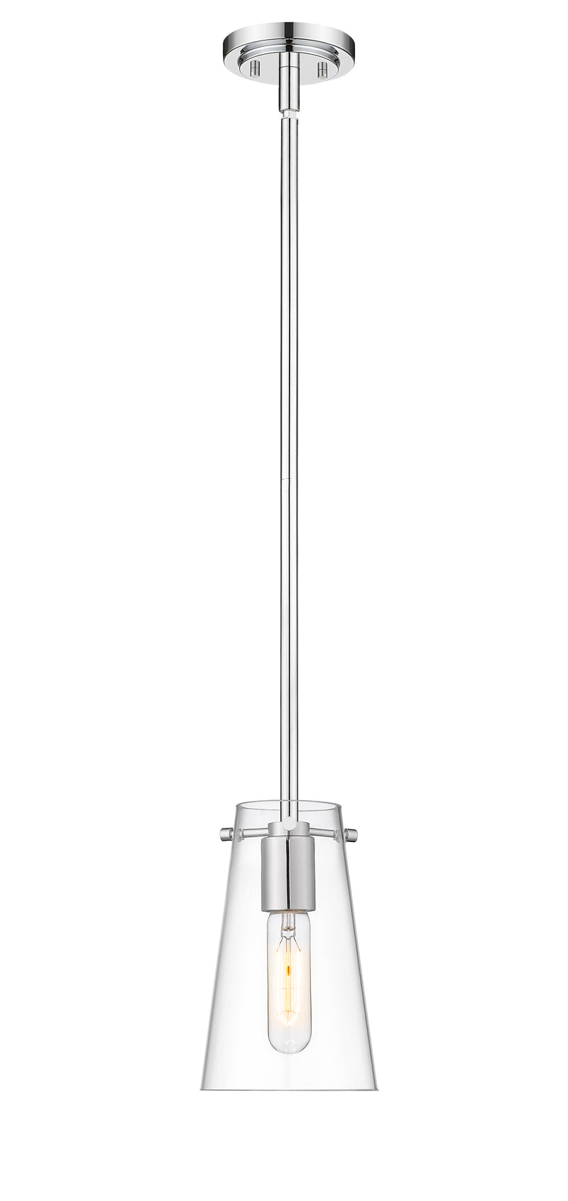 Kira 1 Light 5" Pendant, Rod Mount in Chrome