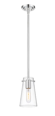 Kira 1 Light 5" Pendant, Rod Mount in Chrome