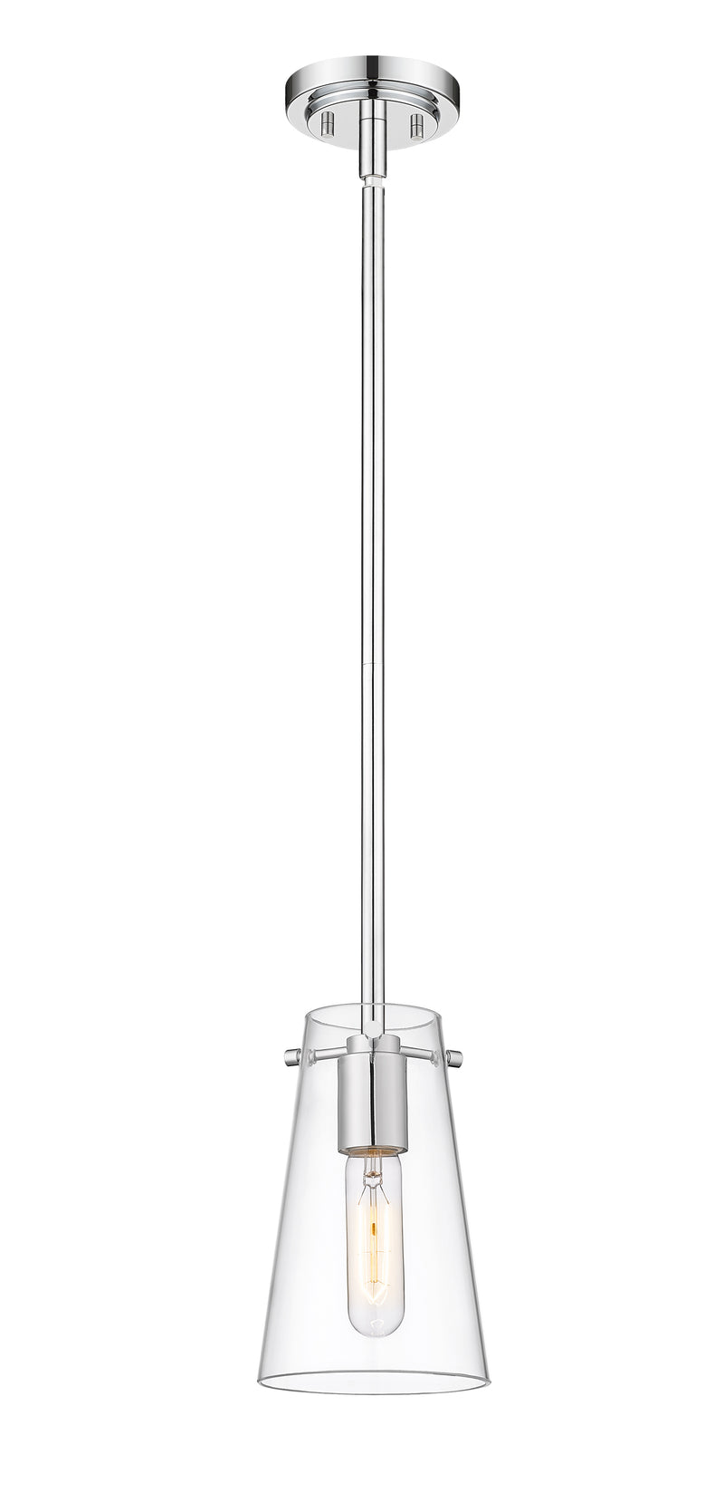 Kira 1 Light 5" Pendant, Rod Mount in Chrome