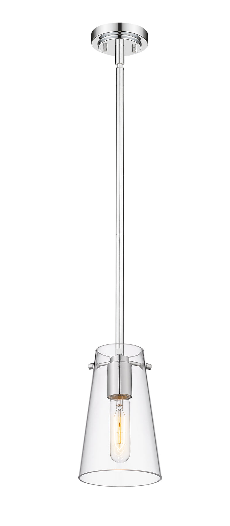 Kira 1 Light 5" Pendant, Rod Mount in Chrome