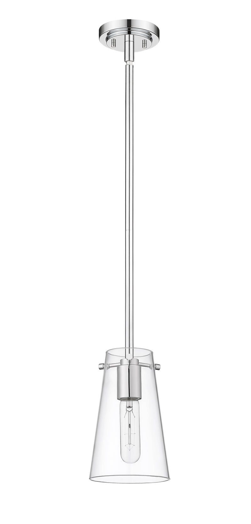 Kira 1 Light 5" Pendant, Rod Mount in Chrome