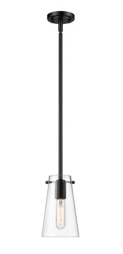 Kira 1 Light 5" Pendant, Rod Mount in Matte Black