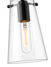 Kira 1 Light 5" Pendant, Rod Mount in Matte Black