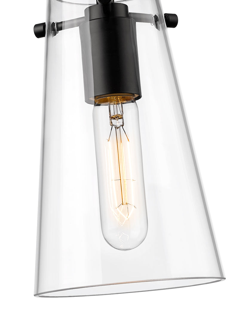 Kira 1 Light 5" Pendant, Rod Mount in Matte Black