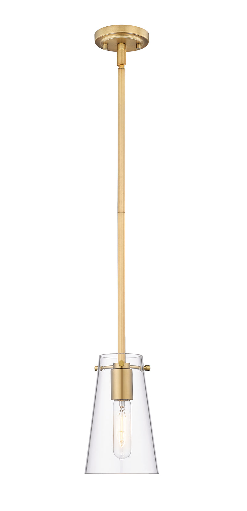 Kira 1 Light 5" Pendant, Rod Mount in Modern Gold