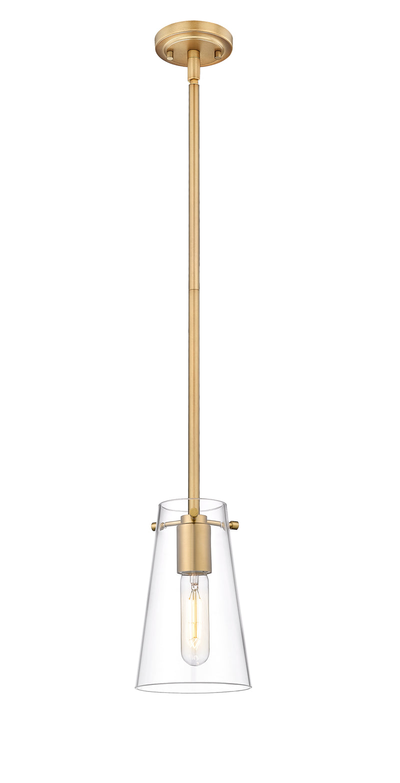 Kira 1 Light 5" Pendant, Rod Mount in Modern Gold