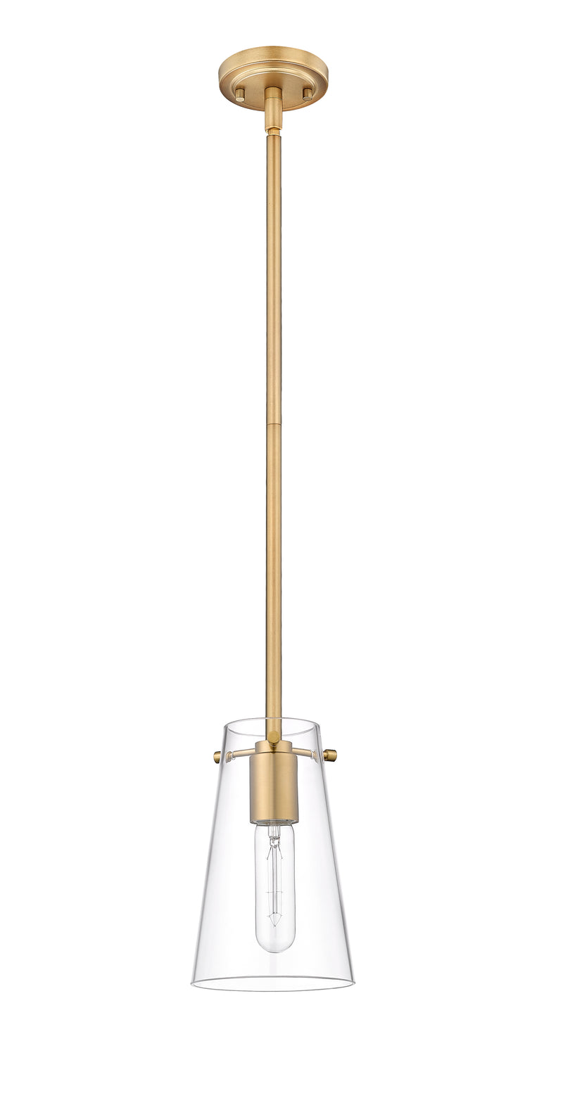 Kira 1 Light 5" Pendant, Rod Mount in Modern Gold