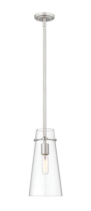 Kira 1 Light 6.5" Pendant, Rod Mount in Brushed Nickel