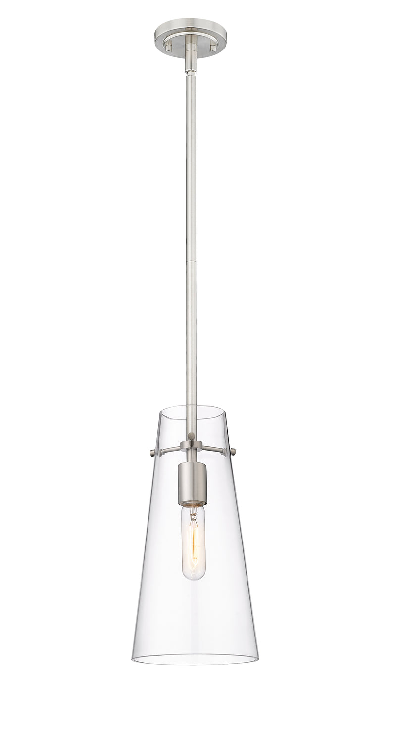 Kira 1 Light 6.5" Pendant, Rod Mount in Brushed Nickel