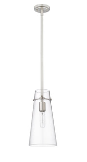 Kira 1 Light 6.5" Pendant, Rod Mount in Brushed Nickel