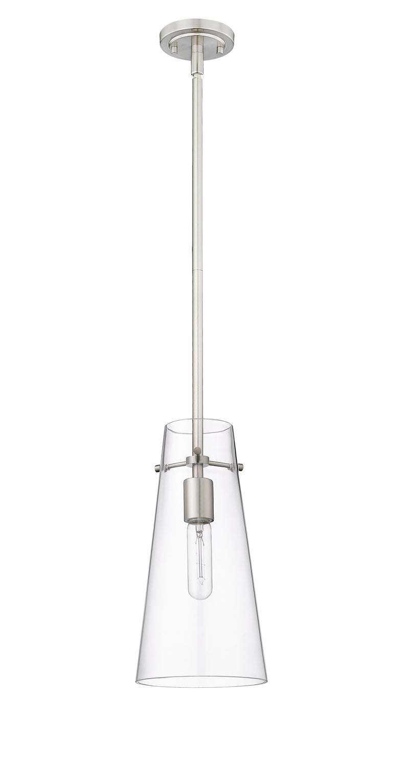 Kira 1 Light 6.5" Pendant, Rod Mount in Brushed Nickel