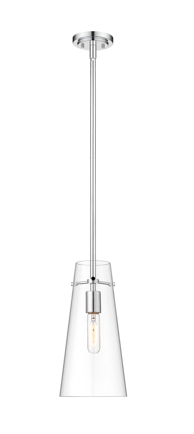Kira 1 Light 6.5" Pendant, Rod Mount in Chrome