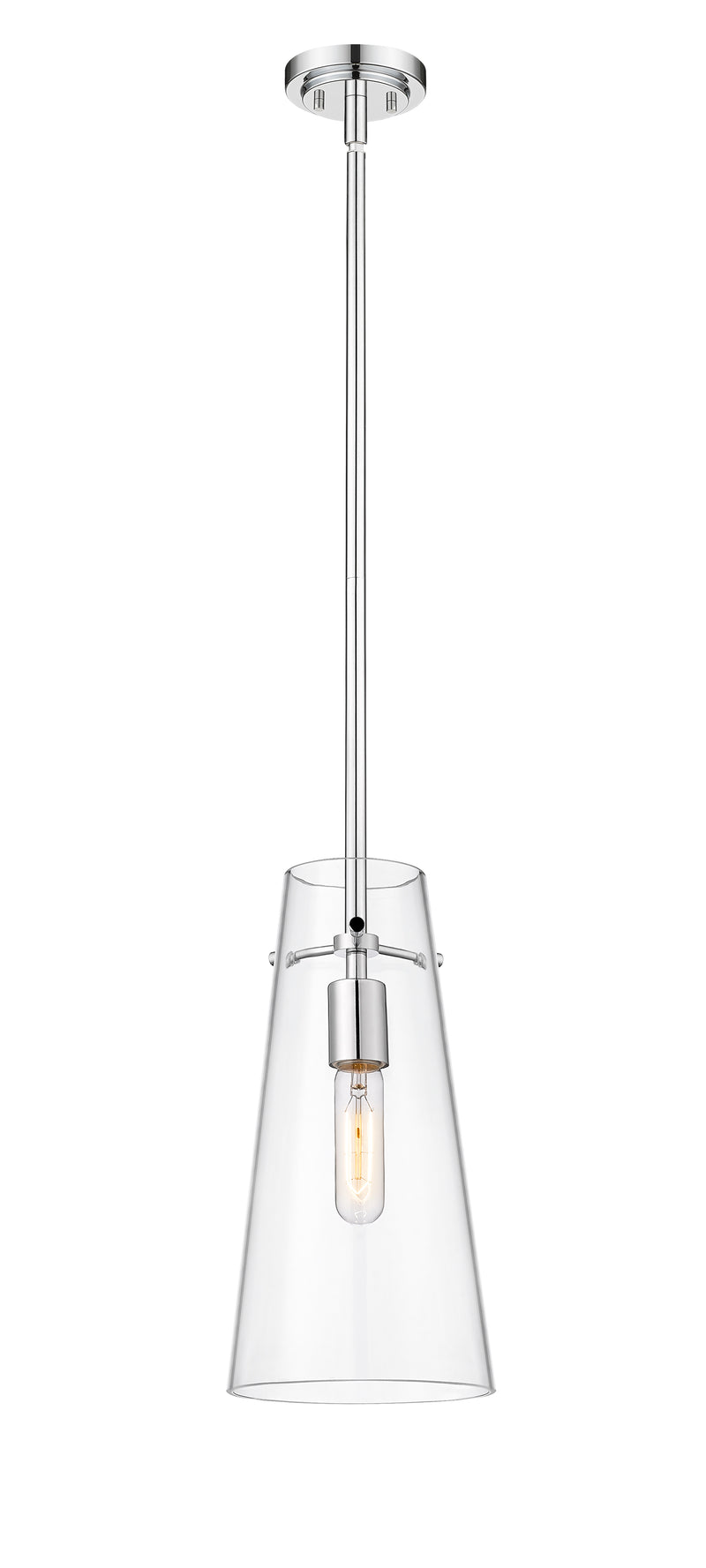 Kira 1 Light 6.5" Pendant, Rod Mount in Chrome