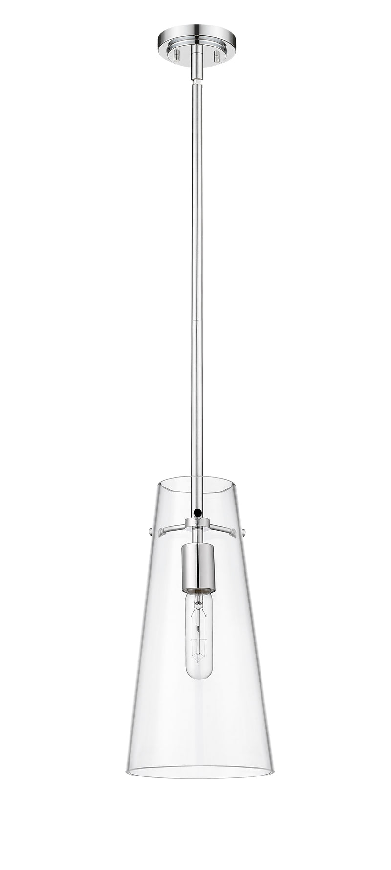 Kira 1 Light 6.5" Pendant, Rod Mount in Chrome