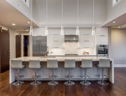 Kira 1 Light 6.5" Pendant, Rod Mount in Chrome in a room setting